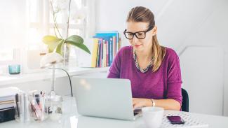 woman on a laptop